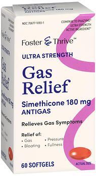 Foster & Thrive Ultra Strength Gas Relief Simethicone 180 mg Softgels 60CT
