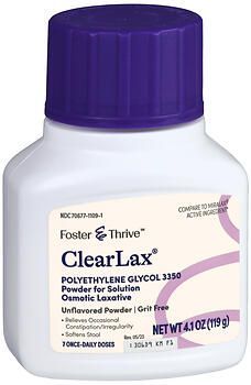 Foster & Thrive ClearLax Polyethylene Glycol 3350 Powder for Solution Unflavored 119G