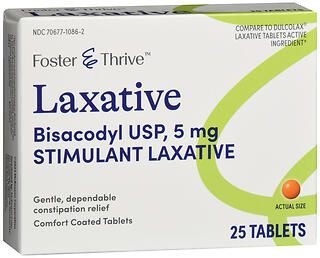 Foster & Thrive Laxative Bisacodyl USP 5 mg Tablets 25CT
