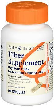 Foster & Thrive Fiber Supplement Psyllium Husk Capsules 160CT