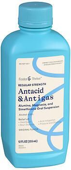 Foster & Thrive Regular Strength Antacid &  Antigas  Alumina, Magnesia and Simethicone Oral Suspension Original 12OZ
