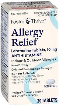 Foster & Thrive Allergy Relief Loratadine 10 mg Tablets 30ct