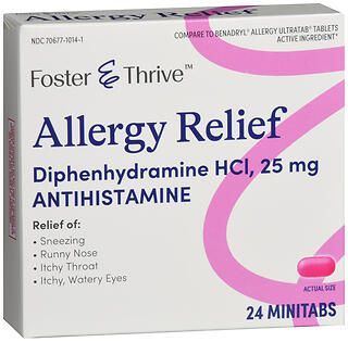 Foster & Thrive Allergy Relief Diphenhydramine HCl 25 mg Minitabs 24ct