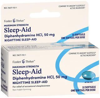 Foster & Thrive Maximum Strength Sleep-Aid Diphenhydramine Hydrochloride 50 mg Softgels 32ct