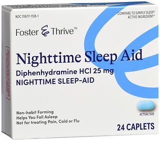 Foster & Thrive Nighttime Sleep-Aid Diphenhydramine HCl 25 mg Caplets 24ct
