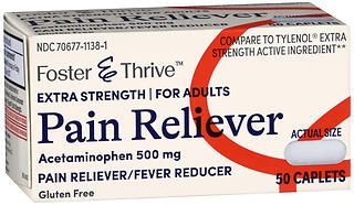 Foster & Thrive Extra Strength Pain Reliever Acetaminophen 500 mg Caplets 50ct