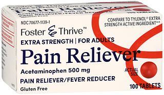 Foster & Thrive Pain Reliever Acetaminophen 500 mg Tablets Extra Strength 100ct
