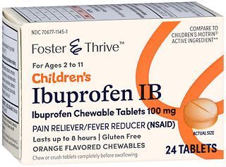 Foster & Thrive Children's Ibuprofen IB Chewable Tablets 100 mg Orange 24ct