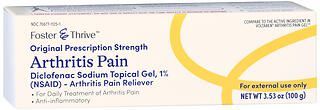 Foster & Thrive Arthritis Pain Diclofenac Sodium Topical Gel, 1% (NSAID) 100g