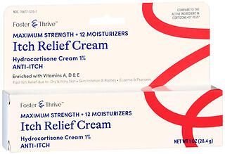 Foster & Thrive Maximum Strength + 12 Moisturizers Itch Relief Hydrocortisone 1% Cream 1oz