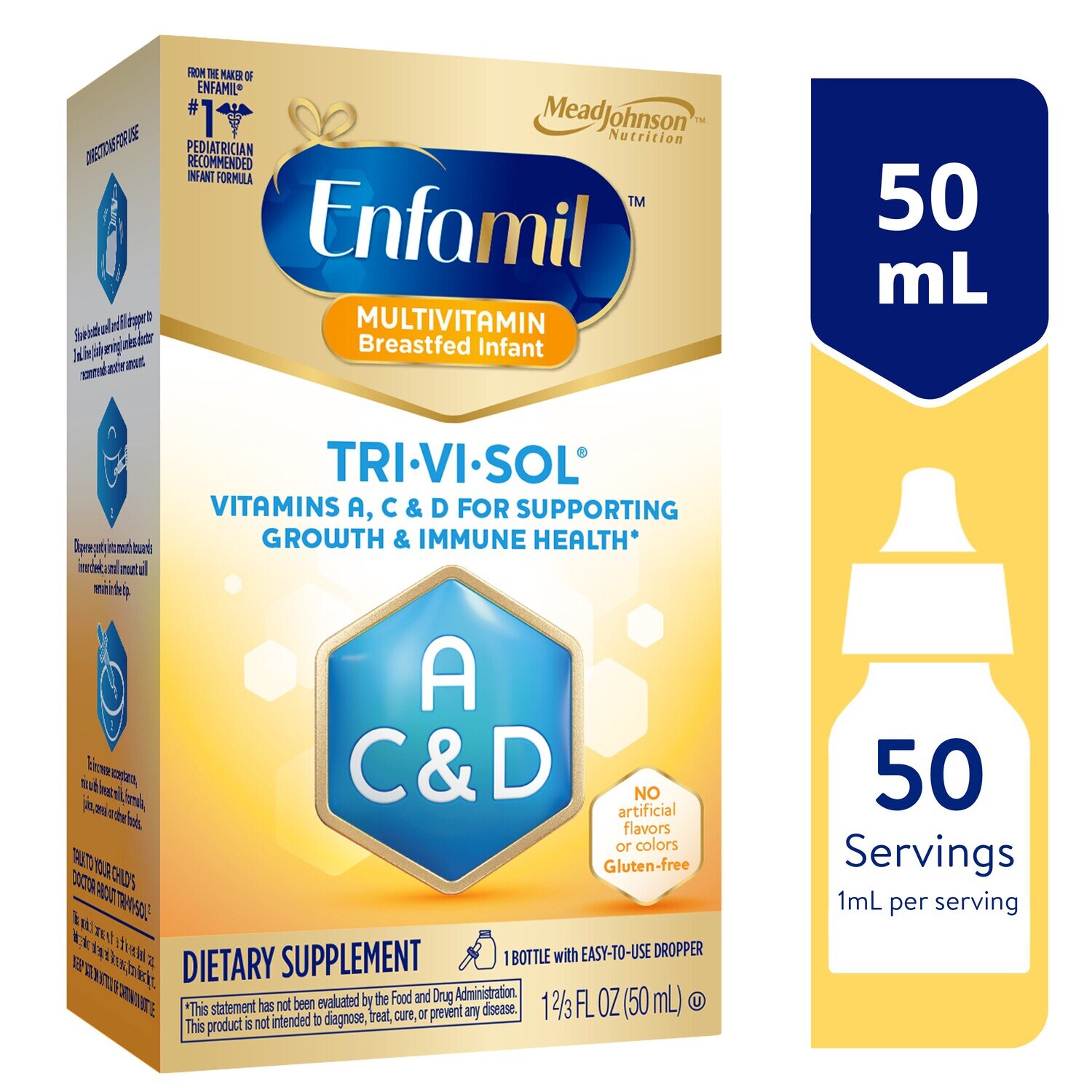Enfamil Multivitamin Breastfed Infant With Vitamins A, C, & D Liquid Drops 50mL Enfamil Multivitamin Breastfed Infant With Vitamins A, C, & D Liquid Drops 50mL