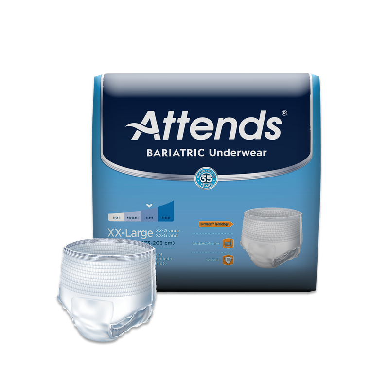 Attends Bariatric Underwear Ultimate Absorbency XXL 68”-80” 12 ct Attends Bariatric Underwear Ultimate Absorbency XXL 68”-80” 12 ct