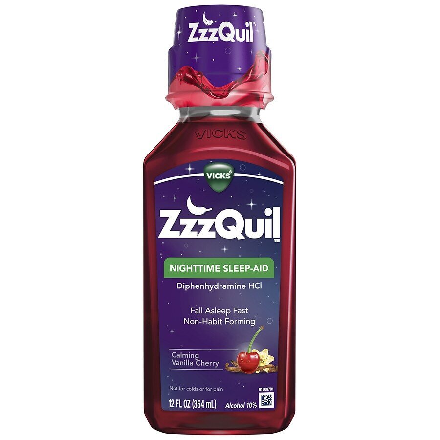 ZzzQuil Nighttime Sleep Aid Calming Vanilla Cherry ZzzQuil Nighttime Sleep Aid Calming Vanilla Cherry