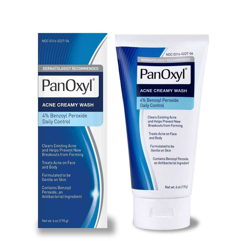 PanOxyl Acne Creamy Wash 4% Benzoyl Peroxide Daily Control 6 oz