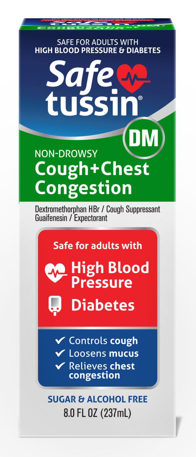 SafeTussin DM Non-Drowsy Cough and Chest Congestion for High Blood Pressure and Diabetes 8 fl oz SafeTussin DM Non-Drowsy Cough and Chest Congestion for High Blood Pressure and Diabetes 8 fl oz
