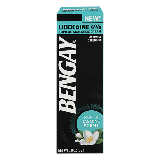 Bengay Lidocaine 4% Topical Analgesic Cream Tropical Jasmine Scent