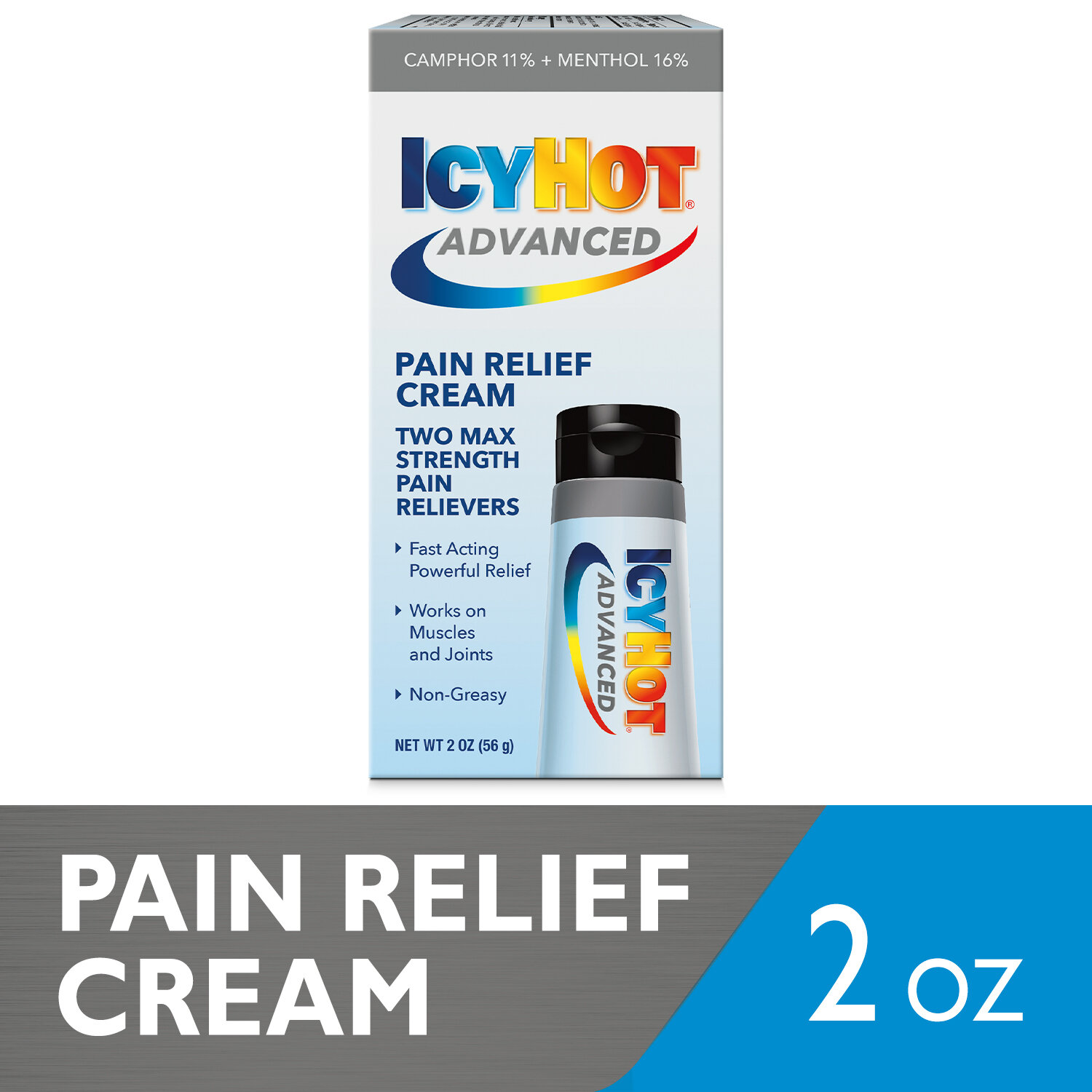 IcyHot Advanced Camphor 11% and Menthol 16% Pain Relief Cream IcyHot Advanced Camphor 11% and Menthol 16% Pain Relief Cream
