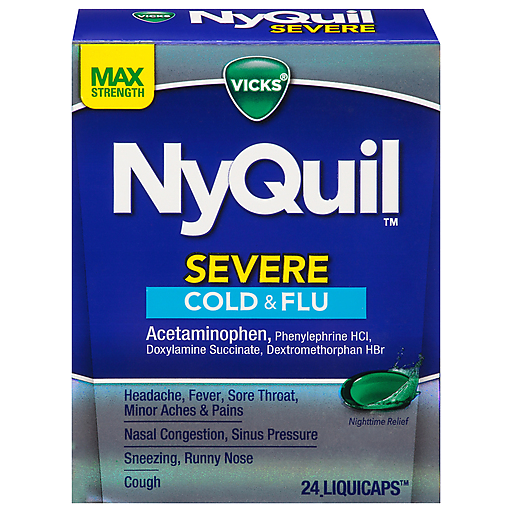 NyQuil Severe Cold and Flu Liquicaps 24 ct