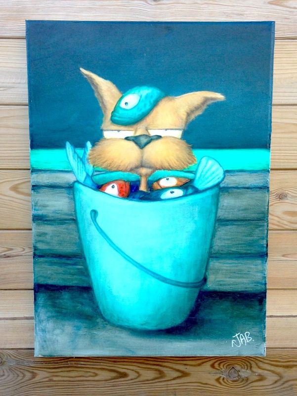 "Chat dans le seau "