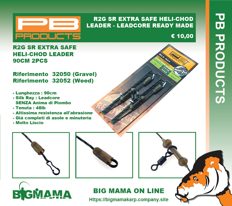 R2G SR EXTRA SAFE HELI-CHOD LEADER 90CM 2PCS