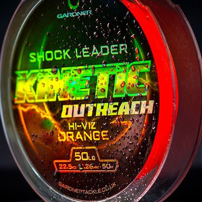 KINETIC OUTREACH SHOCK LEADERS - 50lb 50m Orange 0.26mm