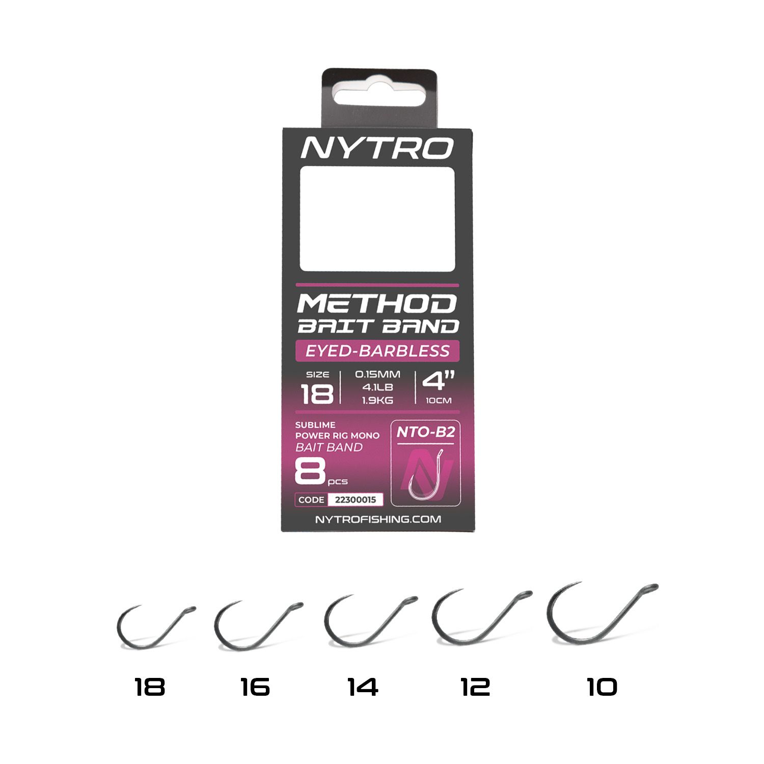 NTO-B2 BARBLESS METHOD LATEX BAIT BAND READY TIED RIGS