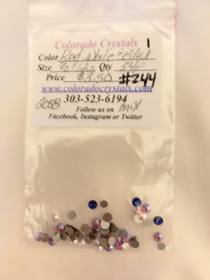 Swarovski Red & Blue rhinestone mix Swarovski Red & Blue rhinestone mix
