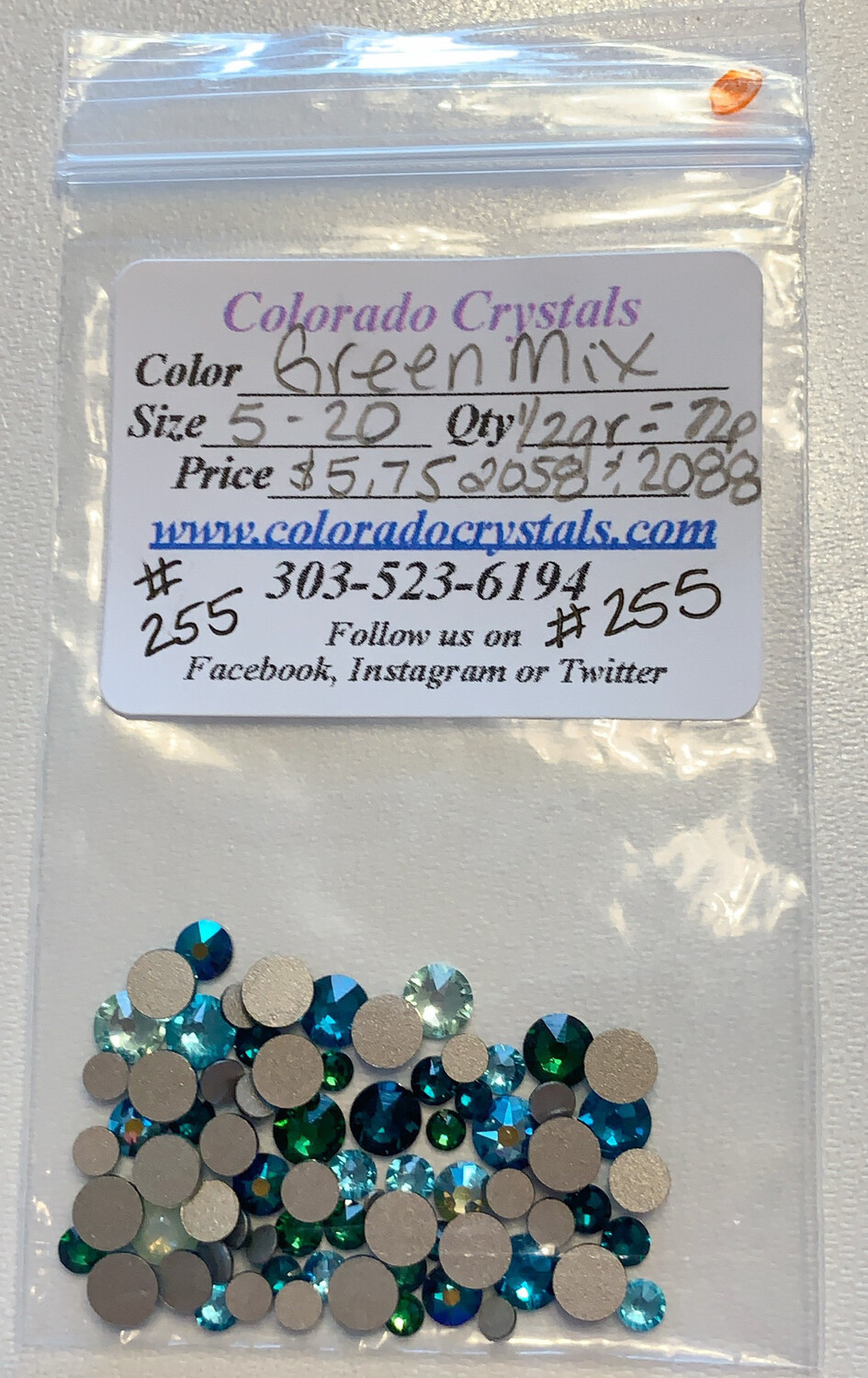 Green Mix Swarovski Crystals Green Mix Swarovski Crystals