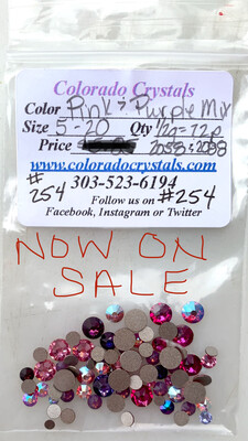 Pink & Purple Variety of Swarovski Crystals Pink & Purple Variety of Swarovski Crystals