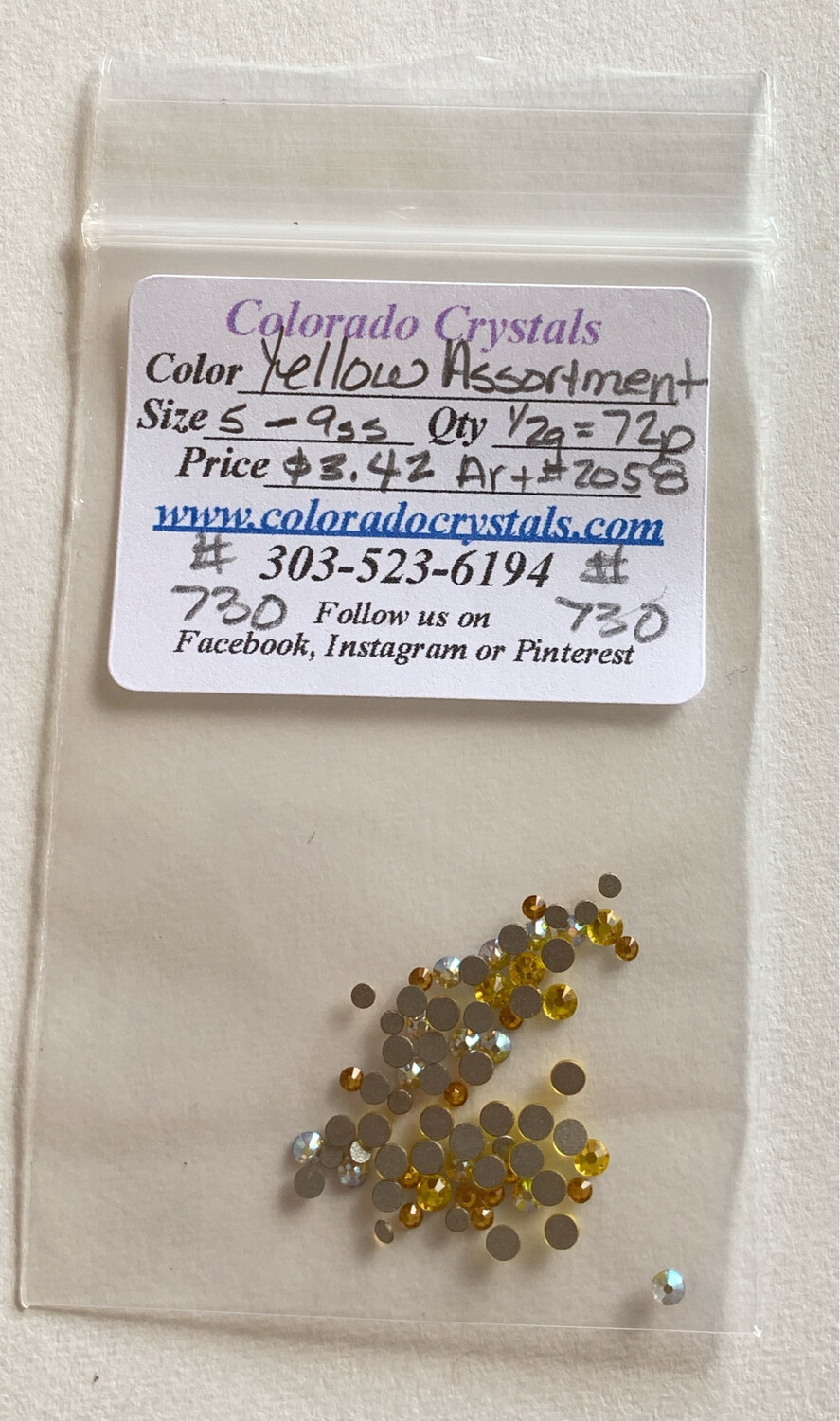 Yellow Assortment - 2058 Swarovski Yellow Assortment - 2058 Swarovski