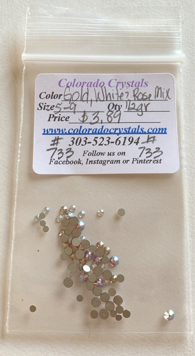 Gold, White & Rose Mix - 2058 Swarovski Gold, White & Rose Mix - 2058 Swarovski