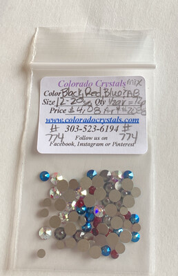 Black, Blue, Red & AB Mix - Swarovski 2088 Black, Blue, Red & AB Mix - Swarovski 2088