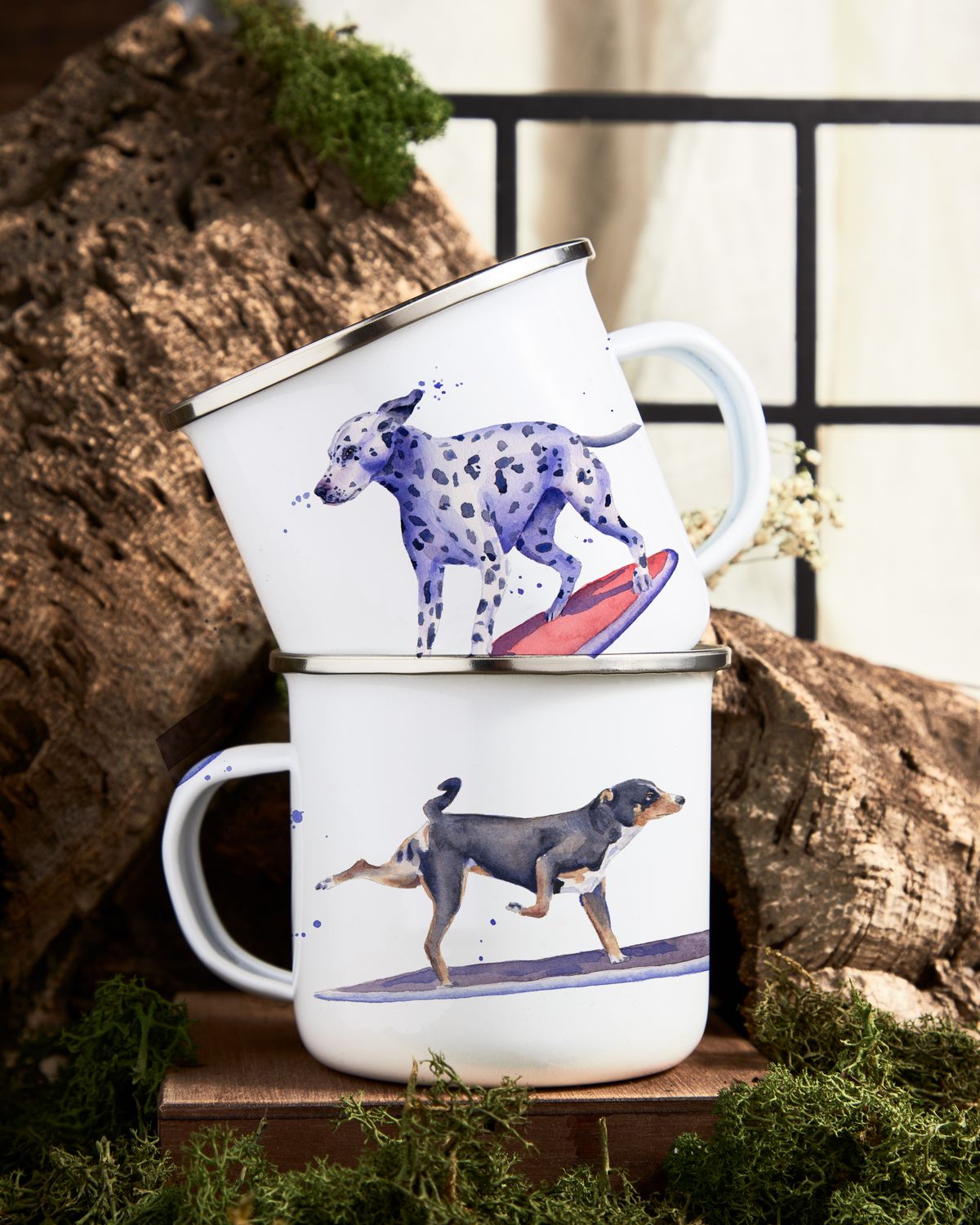 Taza Perritos Surfers
