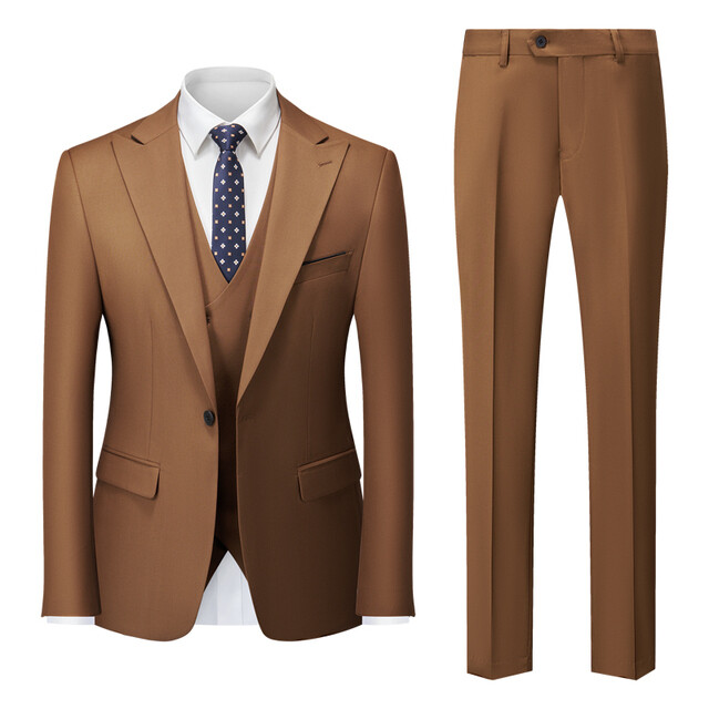 Office Business Formal Men&#39;s Suit Three Piece Set Groom Wedding Dress
