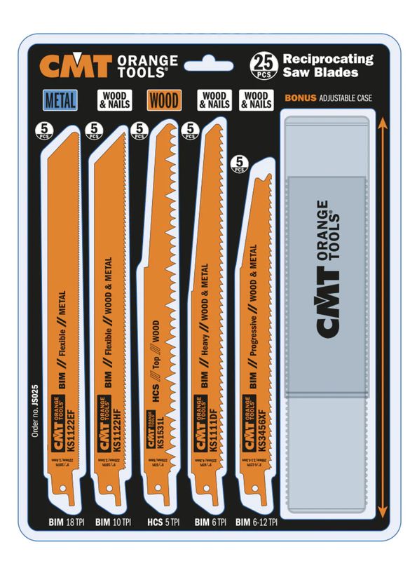 25pc CMT Reciprocating Saw Blade Kit