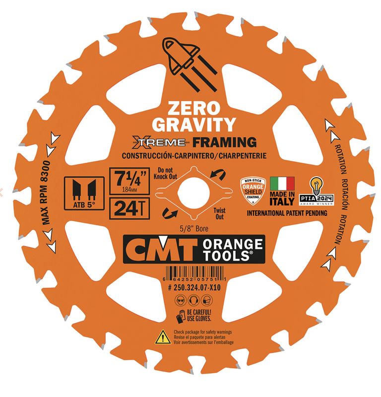 7-1/4&quot; x 24” CMT Xtreme Zero Gravity Framing Blade