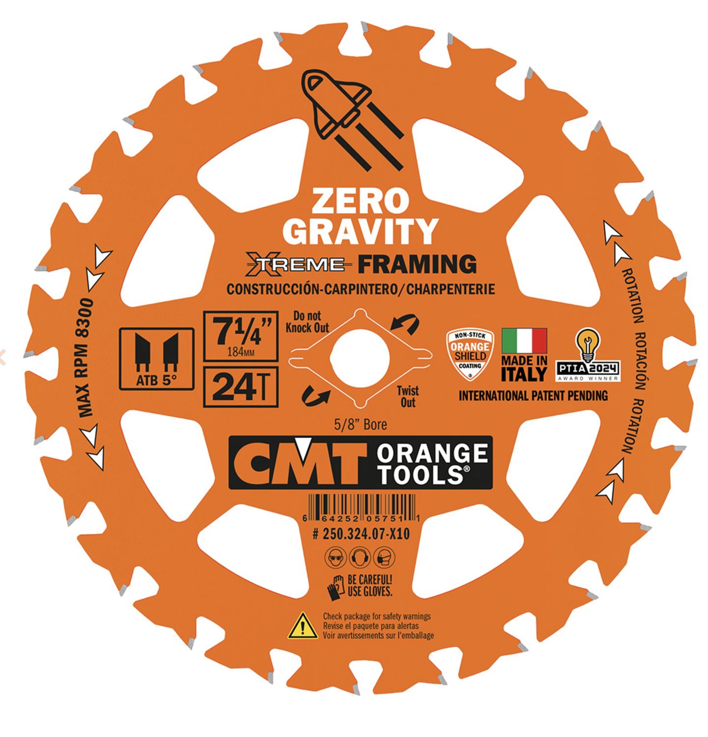 7-1/4&quot; x 24” CMT Xtreme Zero Gravity Framing Blade, Size: Individual