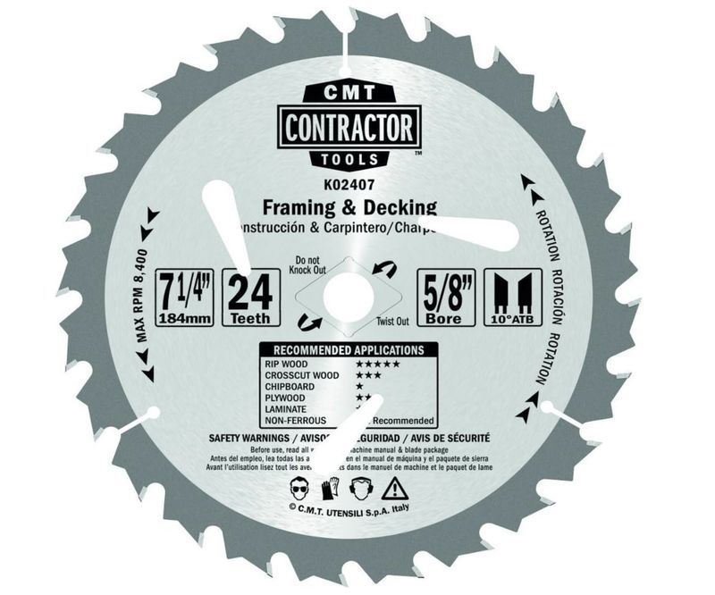 7-1/4&quot; x 24&quot; CMT Contractor Blade
