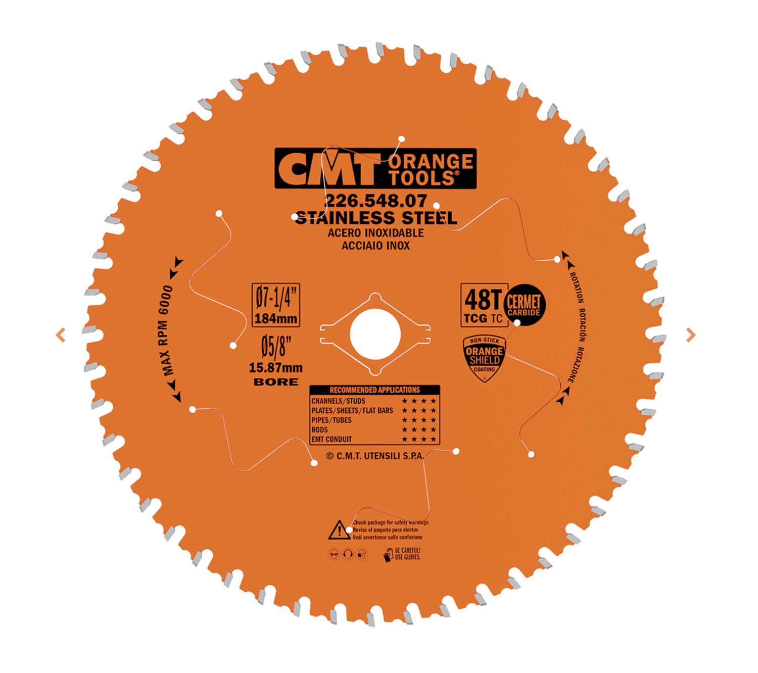 7-1/4&quot; CMT Stainless Steel Circular Saw Blade