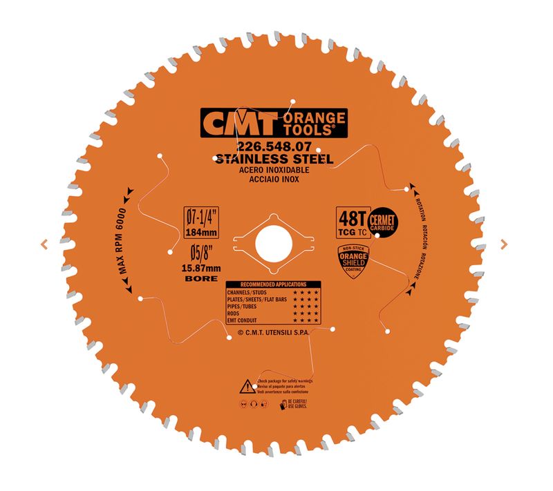 7-1/4&quot; CMT Stainless Steel Circular Saw Blade