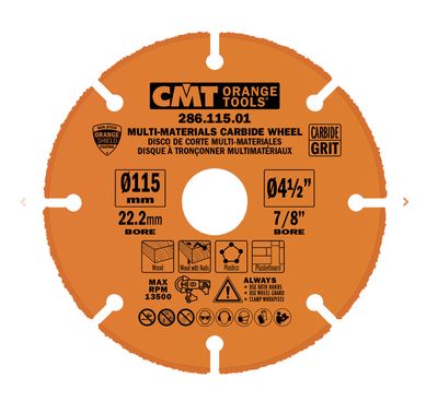 4-1/2" x 7/8" CMT Cut Off Wheel for Angled Grinder