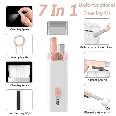 7 in 1 Computer Keyboard,  Earphones Cleaning Kit.