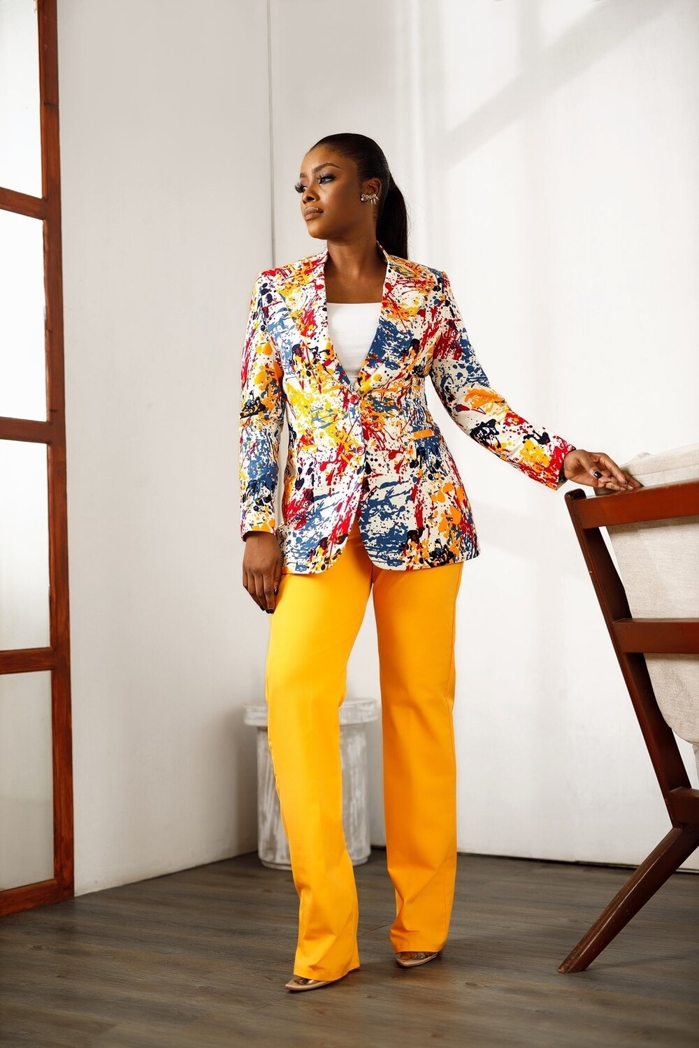 JORDAN: Blazer &amp;wide  pants impressions