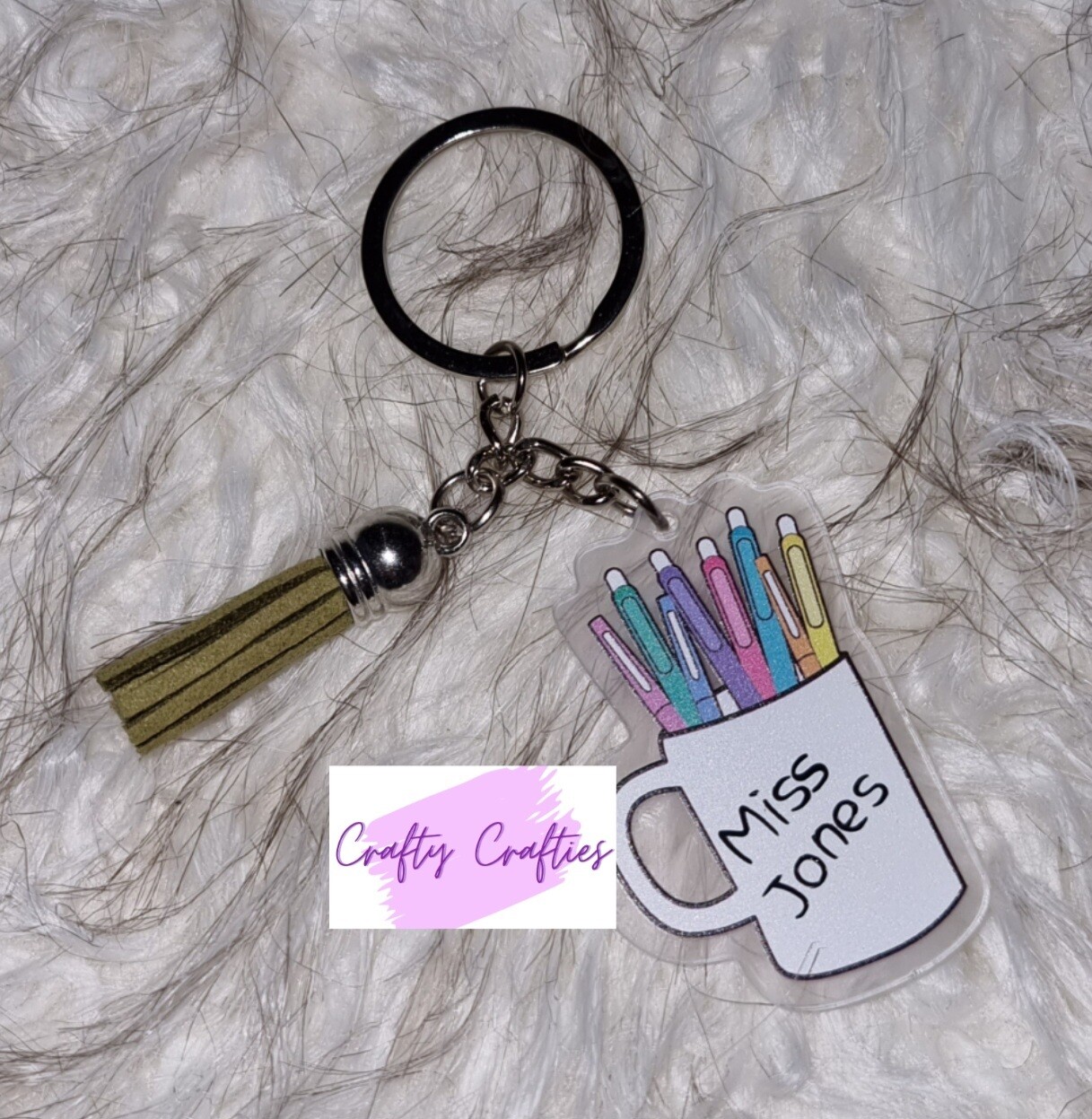Personalised Pencil Pot Keyring