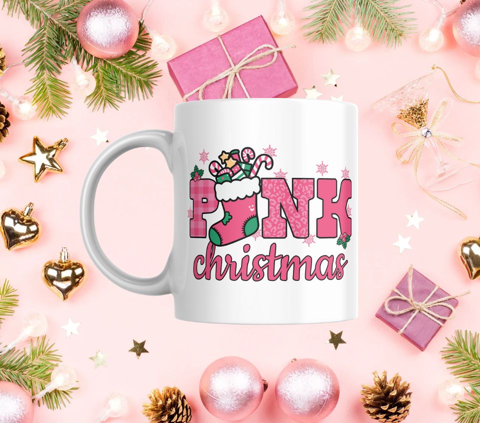 Pink Christmas Mug 