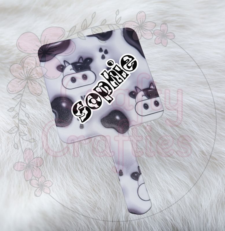 Personalised Cow Hand Mirror
