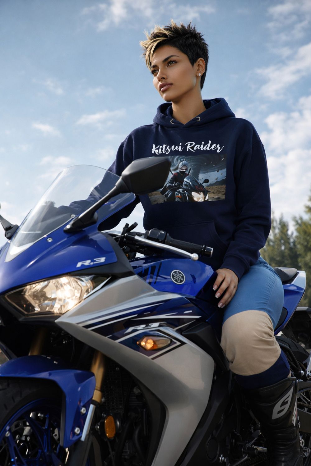 Kitsui Raider - (Tornado Run) - Motorcycle Graphic Sweatshirt | Unisex Hoodie