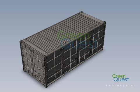 [3D] 20 GP OS  / V-wall / Closed Doors (OS)