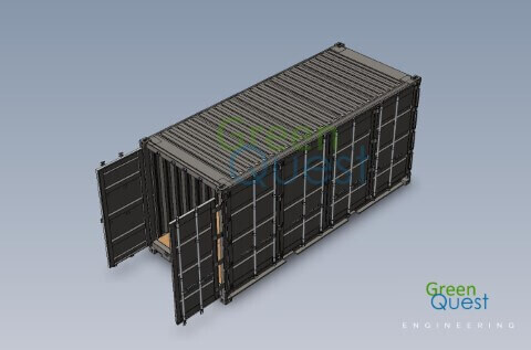 [3D] 20 HC OS  / V-wall / Open Front (OS)
