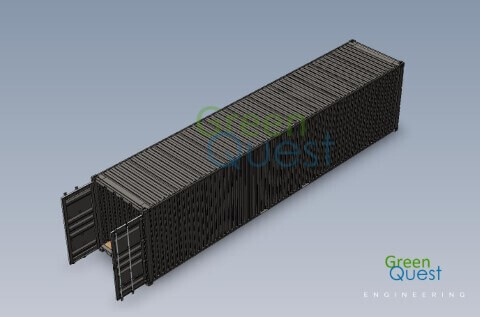 [3D] 40 HC DD  / S-wall / Open Front (DD)